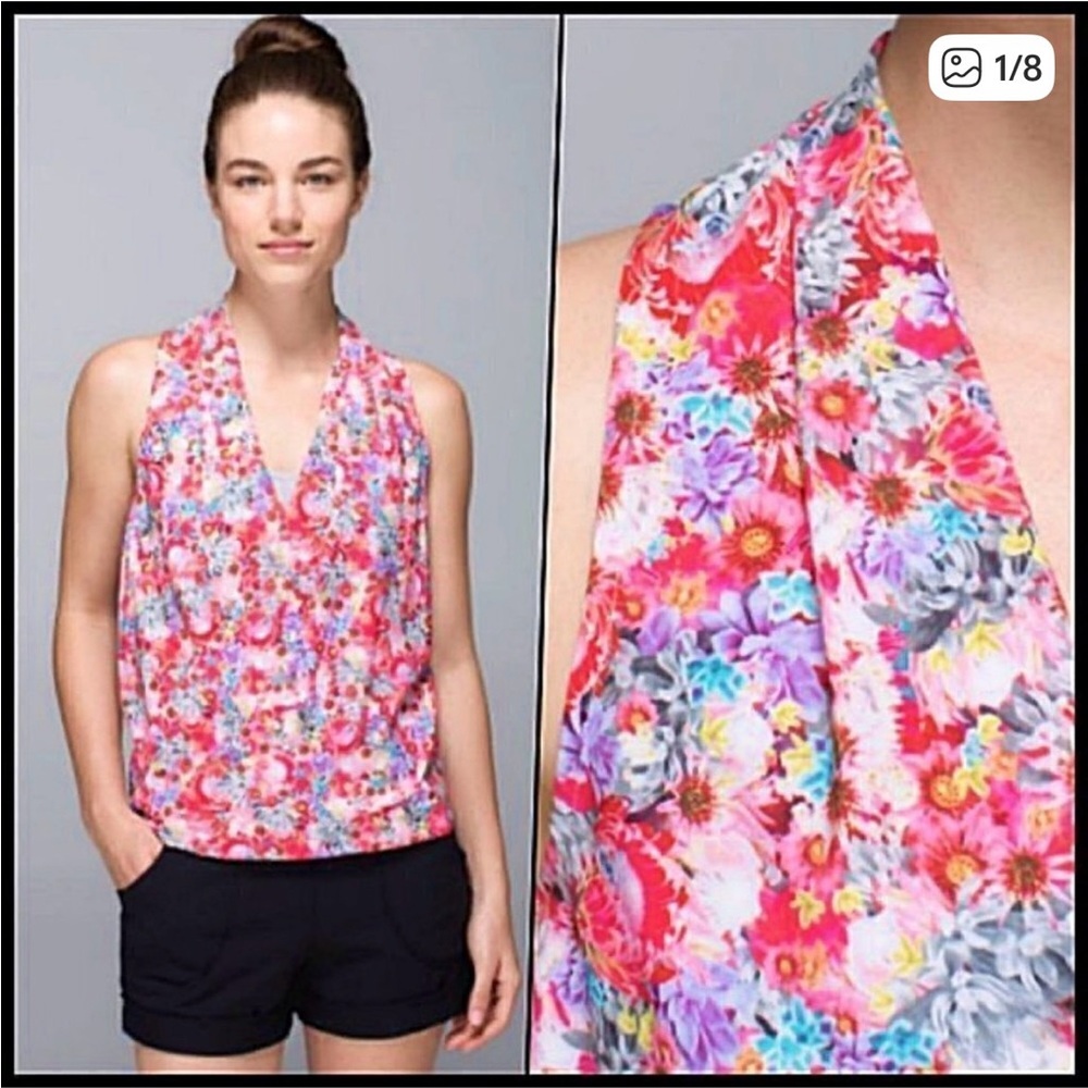 Lululemon Matching Floral Sleeveless Top and Pants